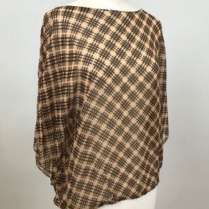 1970's Vintage silk chiffon blouson top 'Jardine' sz l/xl